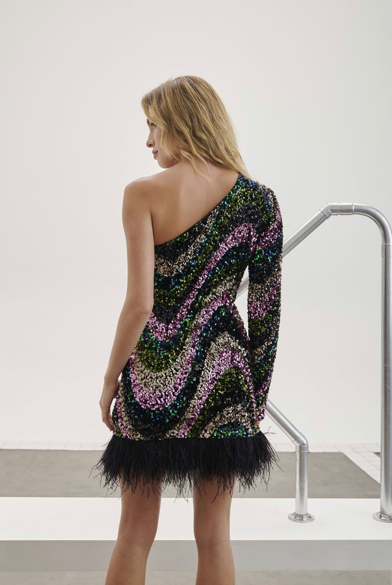 Sequin & Feather Dress